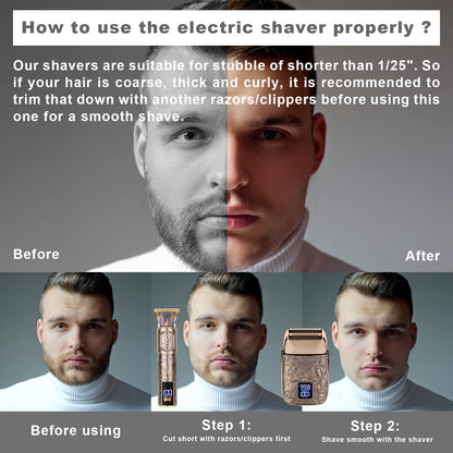 The best gifts for him--Hair Trimmer & Electric Razor for Men Zero Gapped Beard Trimmer