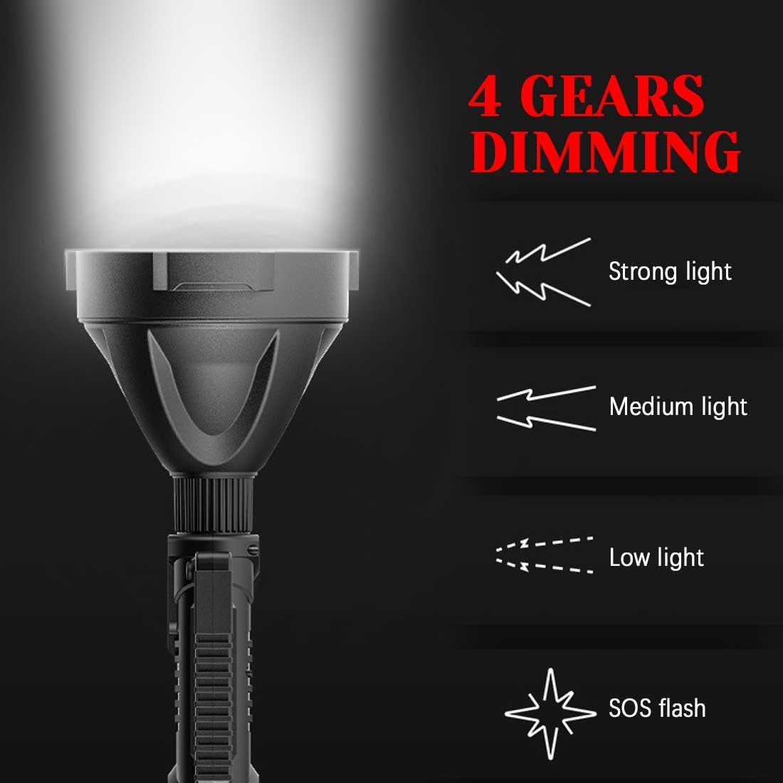 ⏰Promotion 49% OFF - Rechargeable Handheld Spotlight Flashlight 90000 High Lumens