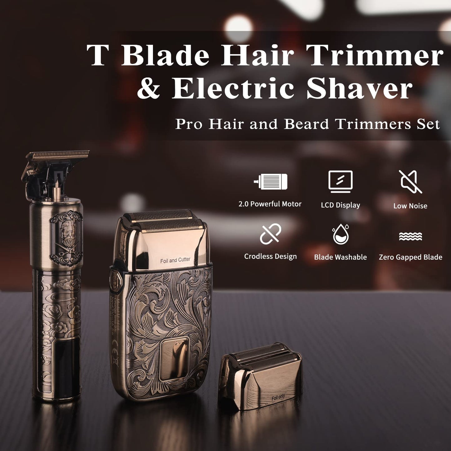 The best gifts for him--Hair Trimmer & Electric Razor for Men Zero Gapped Beard Trimmer