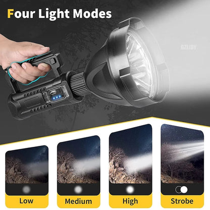 ⏰Promotion 49% OFF - Rechargeable Handheld Spotlight Flashlight 90000 High Lumens